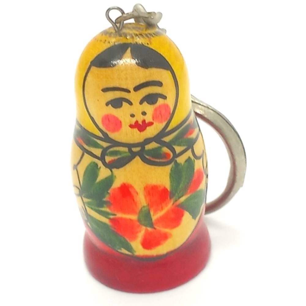 Shelmar Keychain Souvenir Wooden Russian Doll Vintage Russian Souvenir Keyring